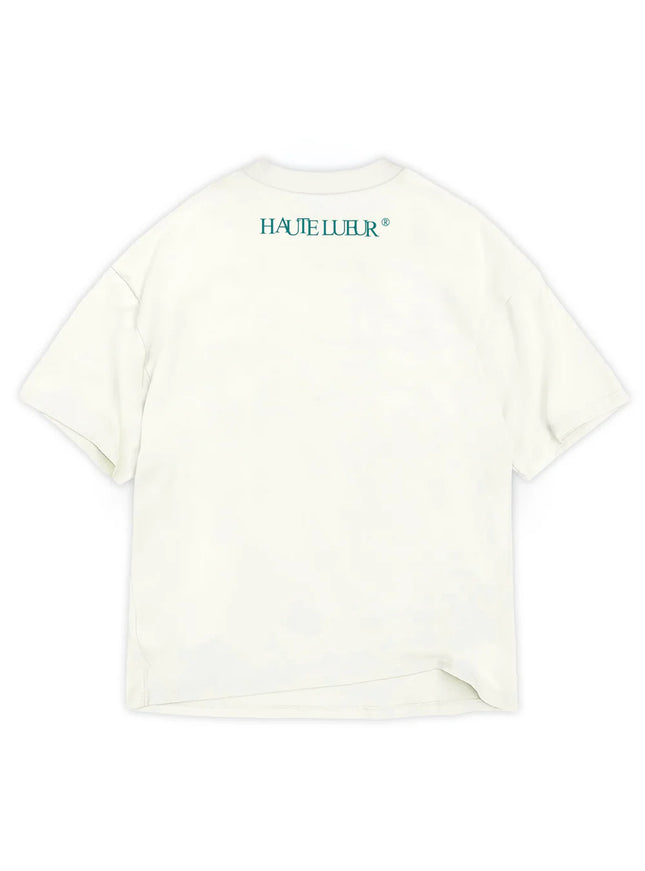 Lueur Lueur T-Shirt Distressed Monogram FW25 White/Green