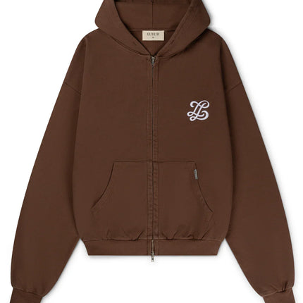 Lueur Lueur Vest Monogram Zip Hoodie FW25 Brown