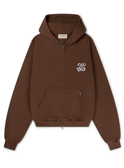 Lueur Lueur Vest Monogram Zip Hoodie FW25 Brown