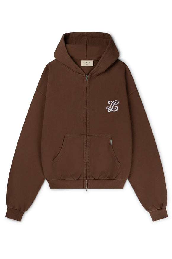 Lueur Lueur Vest Monogram Zip Hoodie FW25 Brown