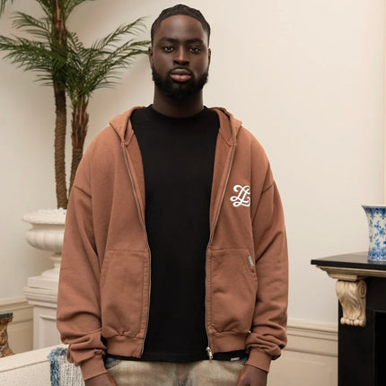 Lueur Lueur Vest Monogram Zip Hoodie FW25 Brown