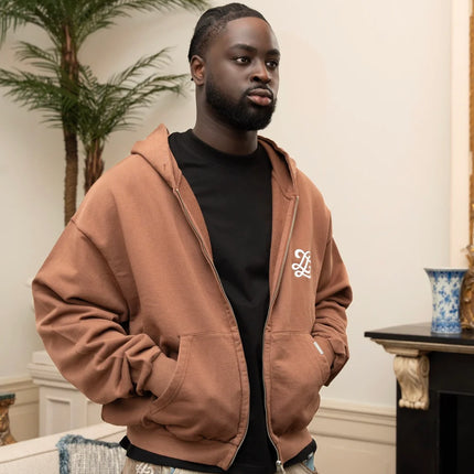 Lueur Lueur Vest Monogram Zip Hoodie FW25 Brown