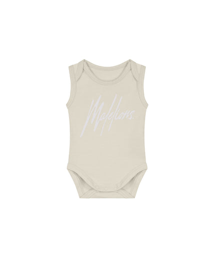 Malelions Malelions Junior Baby Bodysuit Signature Beige