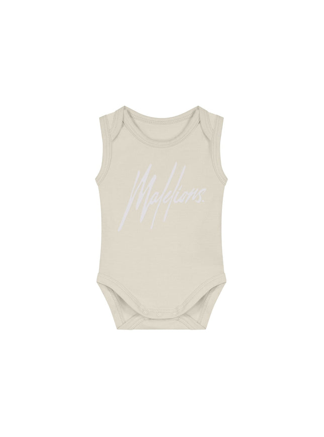 Malelions Malelions Junior Baby Bodysuit Signature Beige