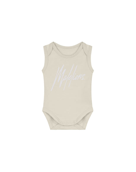 Malelions Malelions Junior Baby Bodysuit Signature Beige