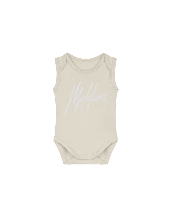Malelions Malelions Junior Baby Bodysuit Signature Beige