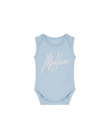 Malelions Malelions Junior Baby Bodysuit Signature Light Blue