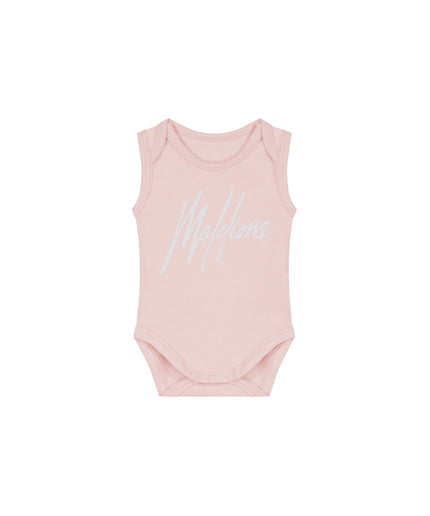 Malelions Malelions Junior Baby Bodysuit Signature Light Pink