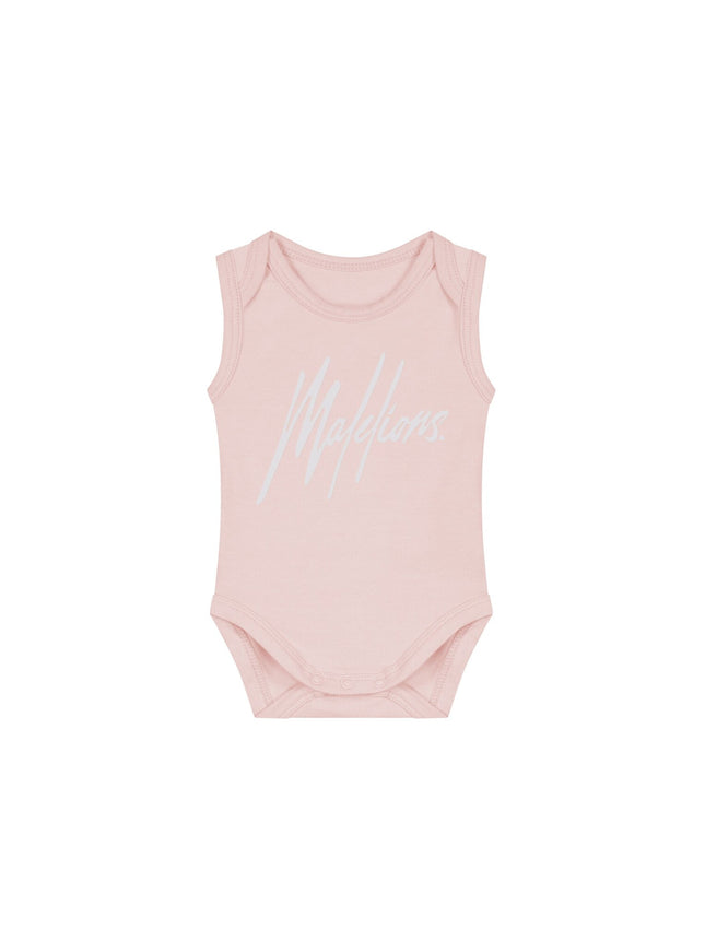 Malelions Malelions Junior Baby Bodysuit Signature Light Pink