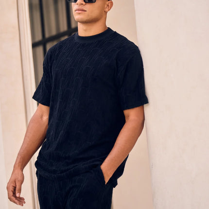 Malelions Malelions Set Monogram Towelling SS25 Black