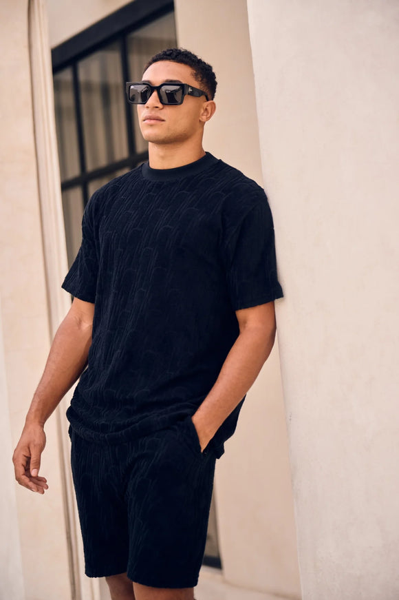 Malelions Malelions Set Monogram Towelling SS25 Black