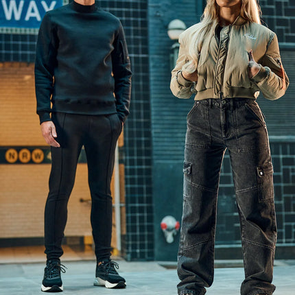 Malelions Malelions Women Jeans Straight Leg Denim Cargo PS25 Dark Grey