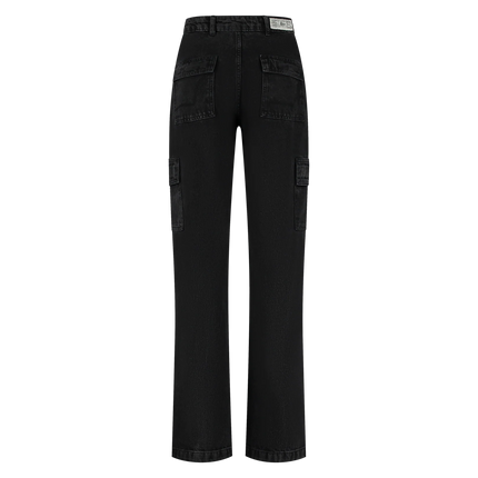 Malelions Malelions Women Jeans Straight Leg Denim Cargo PS25 Dark Grey