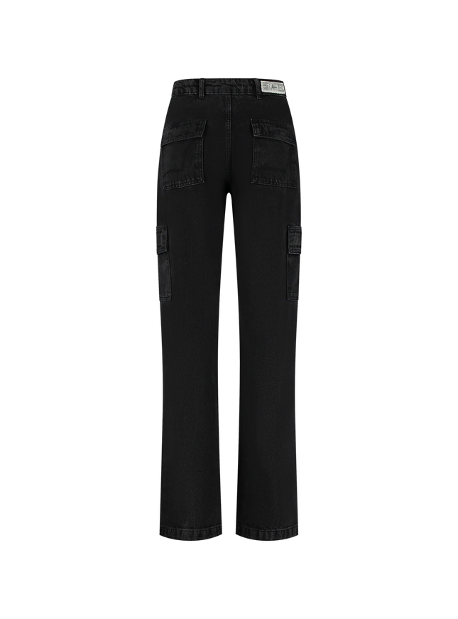 Malelions Malelions Women Jeans Straight Leg Denim Cargo PS25 Dark Grey