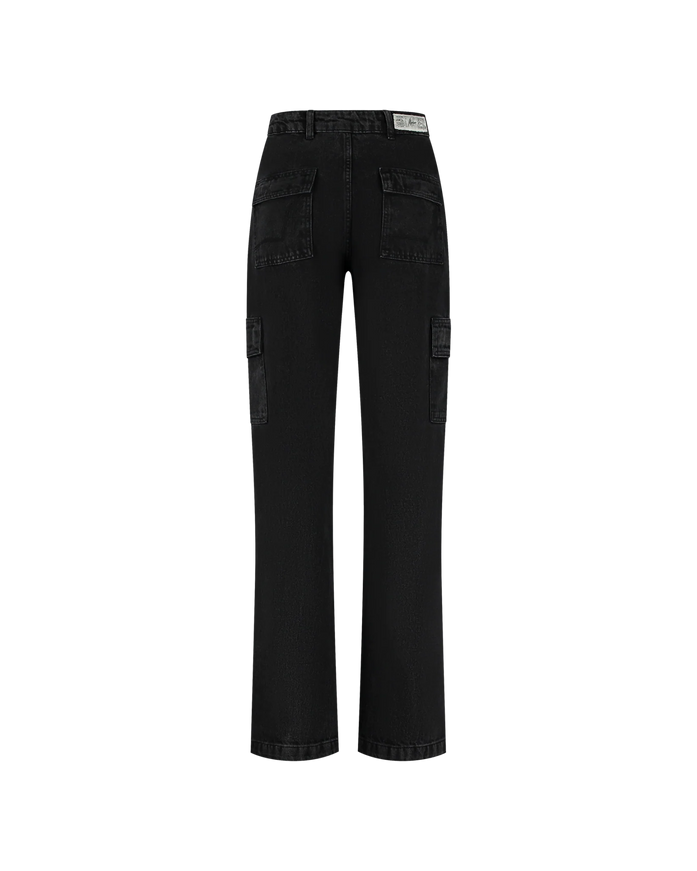 Malelions Malelions Women Jeans Straight Leg Denim Cargo PS25 Dark Grey