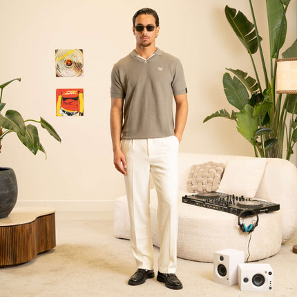 Quotrell Quotrell Couture Polo Elijah SS25 Faded Olive/White