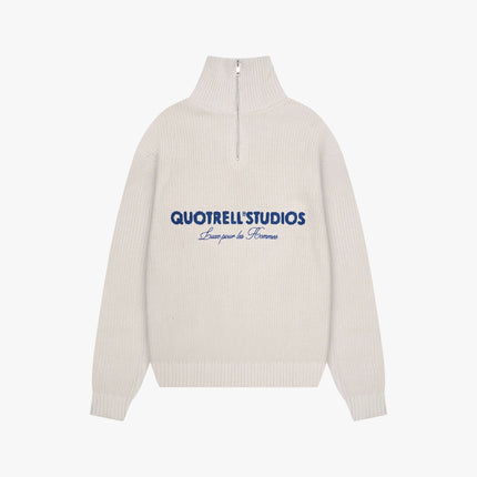 Quotrell Quotrell Half Zip Jace Studio FW25 Light Grey Melee/Blu