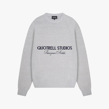 Quotrell Quotrell Sweater Knitted Mondrian FW25 Grey Melee/Navy