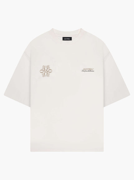 Quotrell Quotrell T-Shirt Insignia FW25 Ecru/Taupe