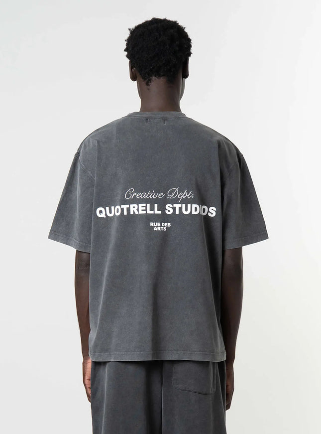 Quotrell Quotrell T-Shirt Suva FW25 Acid Grey/White