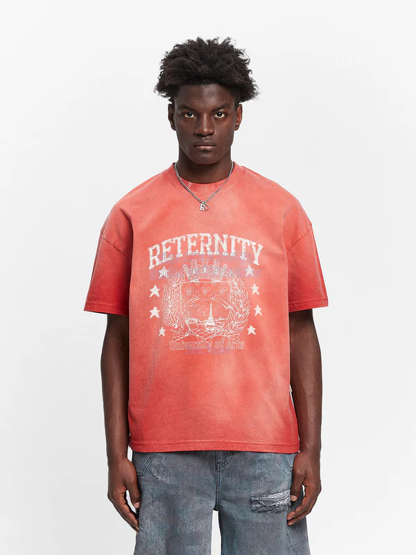 Reternity Reternity T-Shirt University SS25 Heavy Bleached Red