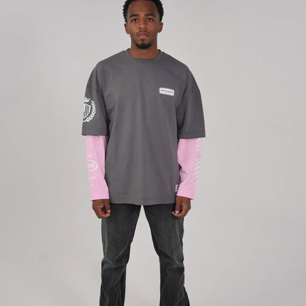 RÊVANE RÊVANE Longsleeve Racing Division Grey/Pink