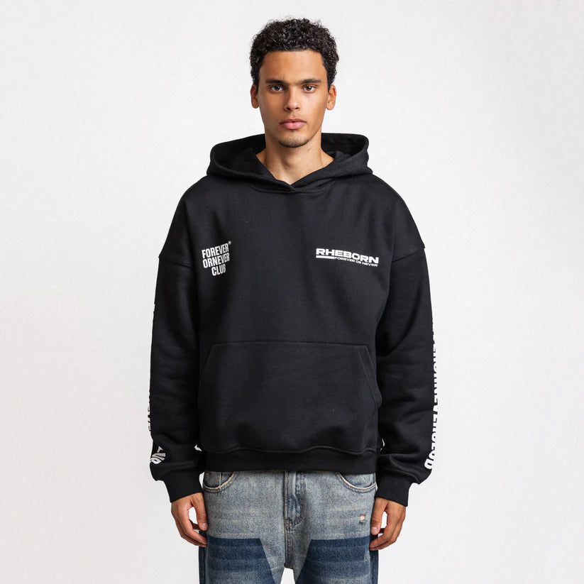 Rheborn Rheborn Hoodie Forever Or Never Club FW25 Black