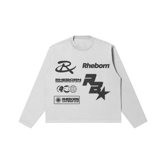 Rheborn Rheborn Longsleeve Multi Logo FW25 White