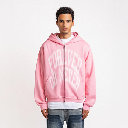 Rheborn Rheborn Zip-Up Hoodie Forever Or Never FW25 Pink