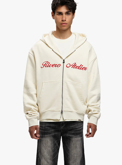 Rivero Rivero Double Zip Hoodie Atelier Retro SS25 Off White
