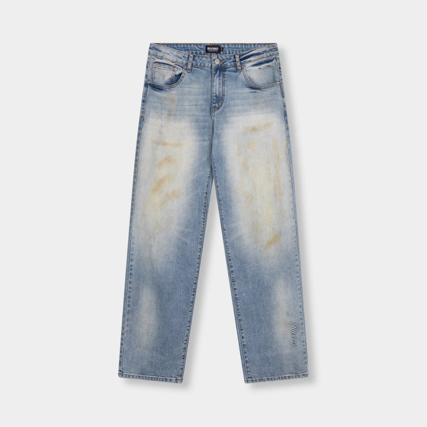 Rivero Rivero Jeans Dusted Faded Embossed FW26 Blue
