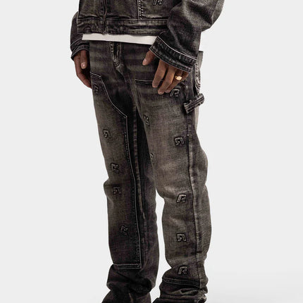 Rivero Rivero Jeans Embossed Straight Worker Denim SS24 Black