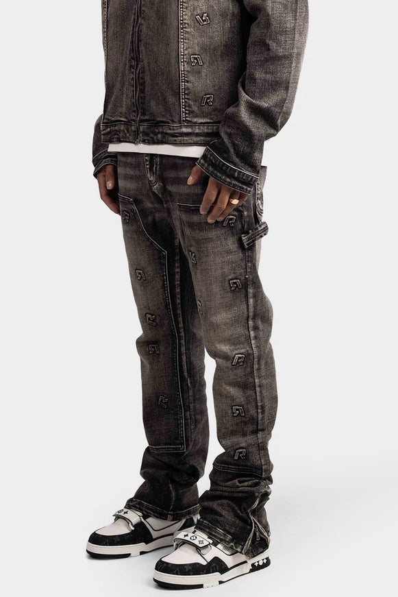 Rivero Rivero Jeans Embossed Straight Worker Denim SS24 Black