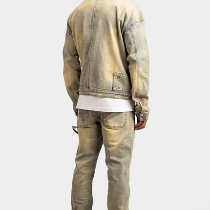 Rivero Rivero Jeans Embossed Straight Worker Denim SS24 Blue Beige