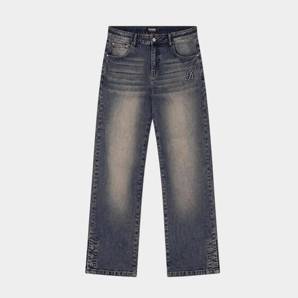 Rivero Rivero Jeans Raised Monogram Buttoned Denim FW26 Midnight Blue