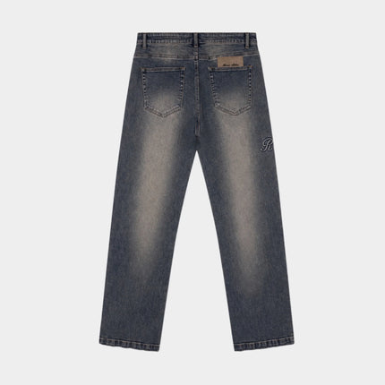 Rivero Rivero Jeans Raised Monogram Buttoned Denim FW26 Midnight Blue