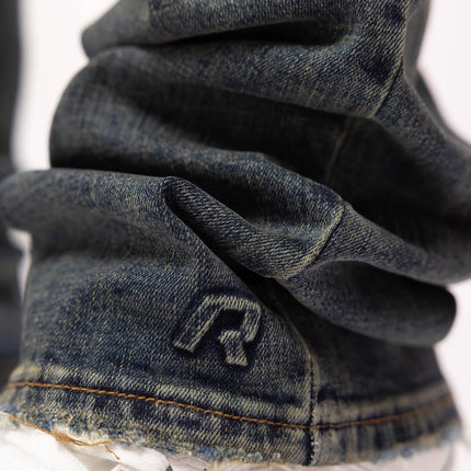 Rivero Rivero Jeans Regular Plain Embossed Denim FW24 Dark Blue