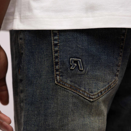 Rivero Rivero Jeans Regular Plain Embossed Denim FW24 Dark Blue