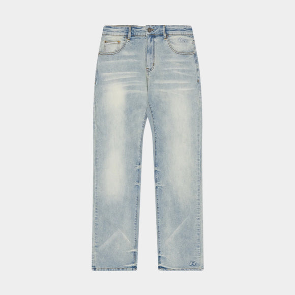 Rivero Rivero Jeans Regular Plain Embossed Washed Denim FW26 Mist Blue