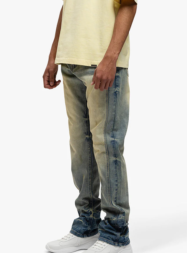 Rivero Rivero Jeans Segmented Washed Denim SS25 Blue Beige