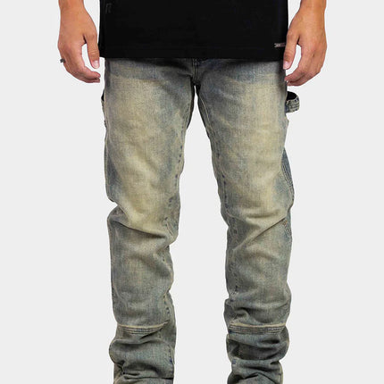 Rivero Rivero Jeans Straight Worker Denim SS24 Blue Beige