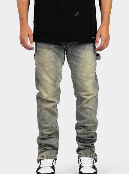 Rivero Rivero Jeans Straight Worker Denim SS24 Blue Beige