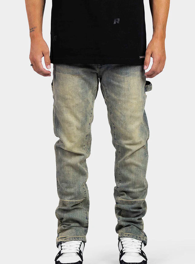 Rivero Rivero Jeans Straight Worker Denim SS24 Blue Beige