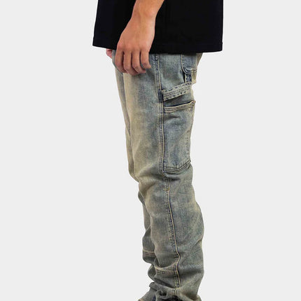 Rivero Rivero Jeans Straight Worker Denim SS24 Blue Beige