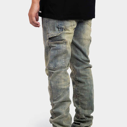 Rivero Rivero Jeans Straight Worker Denim SS24 Blue Beige