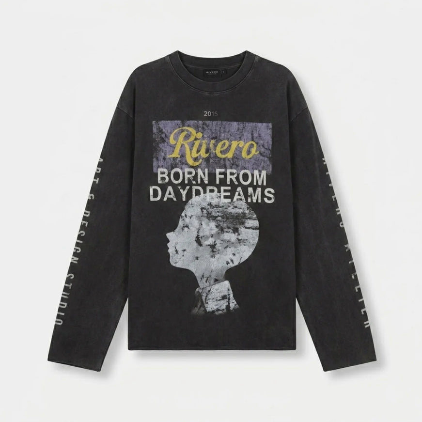 Rivero Rivero Longsleeve Daydreams Raw Edge SS26 Washed Black