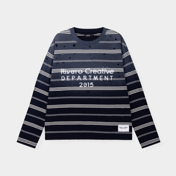 Rivero Rivero Longsleeve Department Washed Stripe FW26 Navy