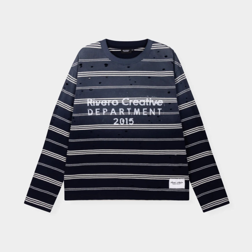 Rivero Rivero Longsleeve Department Washed Stripe FW26 Navy