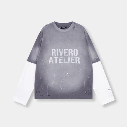 Rivero Rivero Longsleeve Double Layered Fade Artifact SS26 Ash Grey