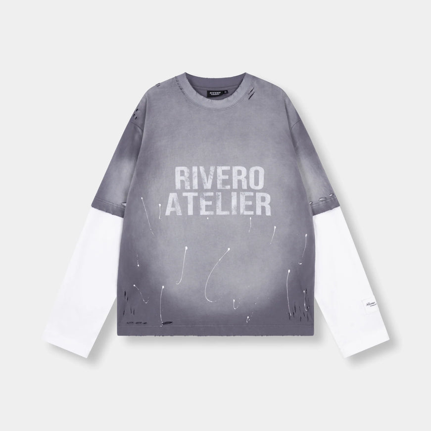 Rivero Rivero Longsleeve Double Layered Fade Artifact SS26 Ash Grey